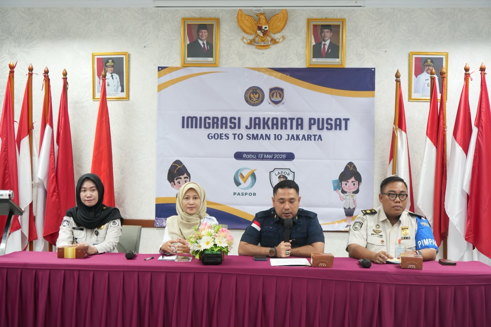 Imigrasi kelas I non TPI Jakarta Pusat gelar Kanim Jakpus Goes To School di SMA Negeri 10 Jakarta. (Foto: Dok. Imigrasi)